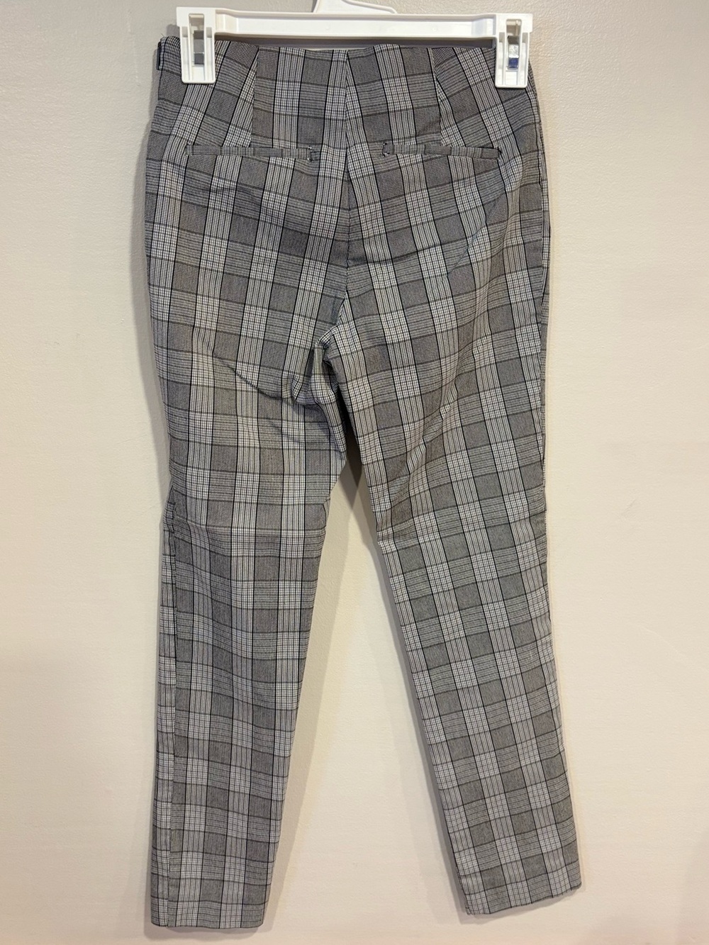 A New Day Plaid High Rise Skinny Ankle Pants Gray Side Zip Stretch Women's 2 - Picture 6 of 8